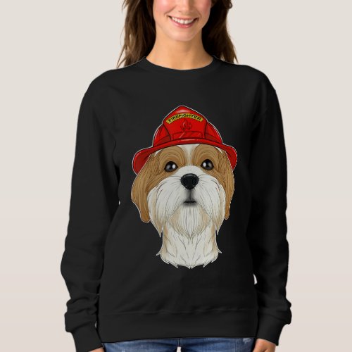 Canine Handler I Fireman Dog I Firefighter Shih Tz Sweatshirt