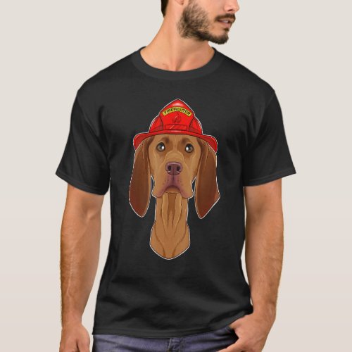 Canine Handler I Fireman Dog I Firefighter Vizsla T_Shirt