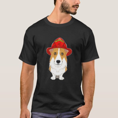 Canine Handler I Fireman Dog I Firefighter Welsh C T_Shirt