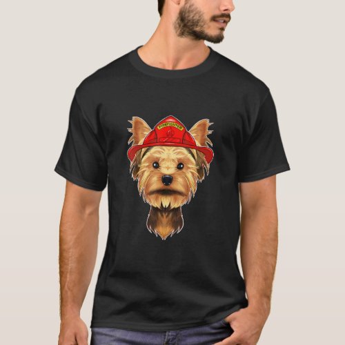 Canine Handler I Fireman Dog I Firefighter Yorkshi T_Shirt
