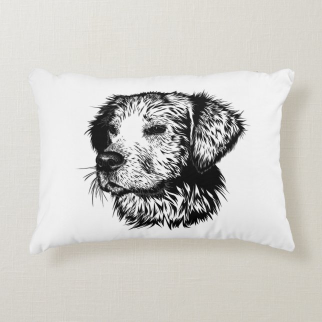 Canine Head Sketch  Accent Pillow (Front)