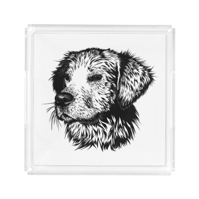 Canine Head Sketch  Acrylic Tray (Front)