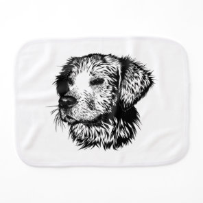 Canine Head Sketch  Baby Burp Cloth