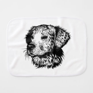 Canine Head Sketch Baby Burp Cloth