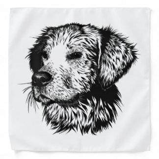 Canine Head Sketch Bandana
