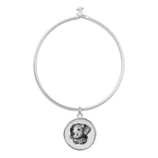 Canine Head Sketch Bangle Bracelet