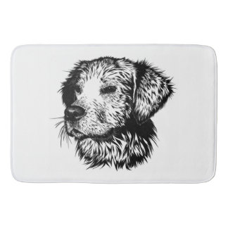 Canine Head Sketch  Bath Mat