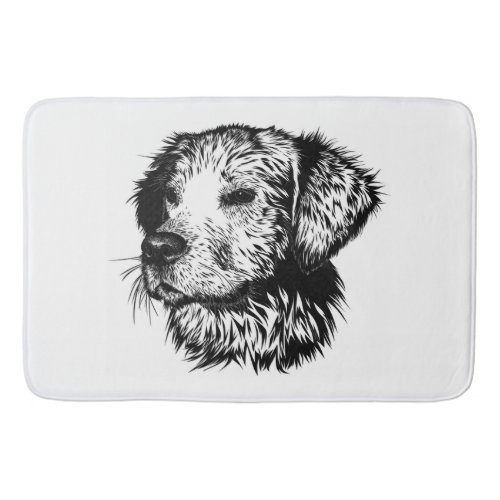 Canine Head Sketch  Bath Mat