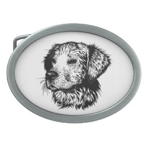 Canine Head Sketch  Belt Buckle