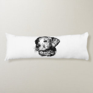 Canine Head Sketch  Body Pillow
