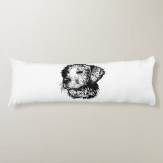 Canine Head Sketch Body Pillow