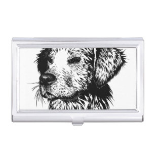 Canine Head Sketch  Business Card Case