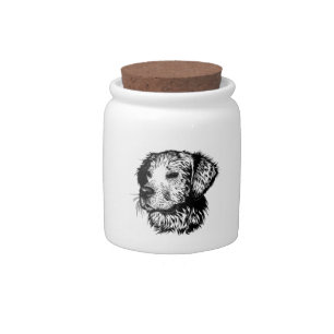 Canine Head Sketch Candy Jar