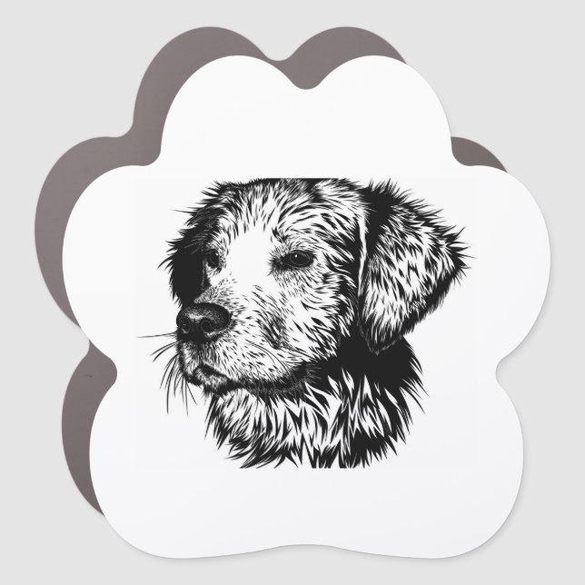 Canine Head Sketch  Car Magnet (Front)