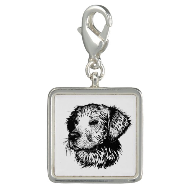 Canine Head Sketch  Charm (Front)