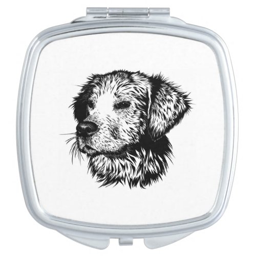 Canine Head Sketch  Compact Mirror