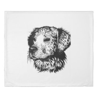 Canine Head Sketch  Duvet Cover