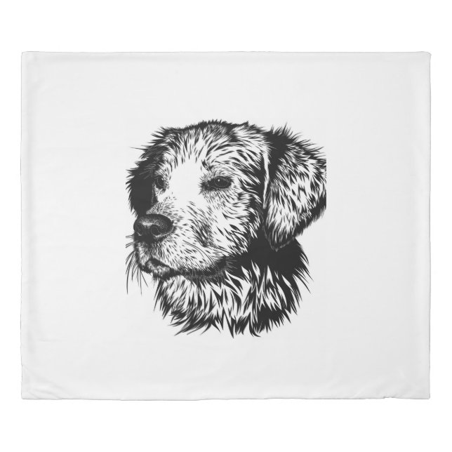 Canine Head Sketch  Duvet Cover (Front)