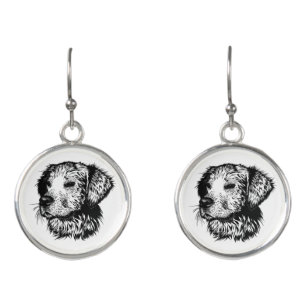 Canine Head Sketch  Earrings