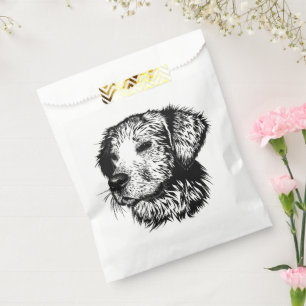 Canine Head Sketch Favor Bag