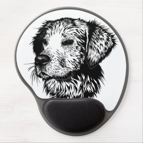 Canine Head Sketch  Gel Mouse Pad