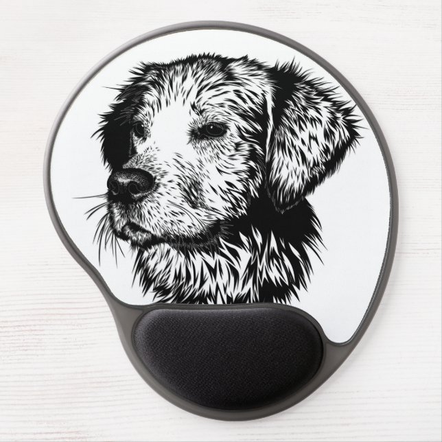 Canine Head Sketch  Gel Mouse Pad (Front)
