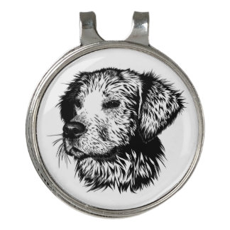 Canine Head Sketch Golf Hat Clip