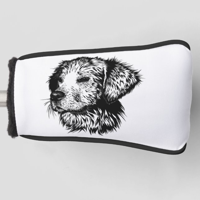 Canine Head Sketch  Golf Head Cover (Front)