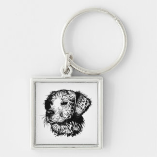 Canine Head Sketch Keychain