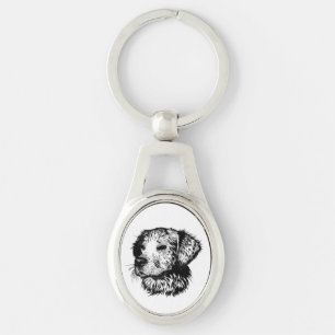 Canine Head Sketch  Keychain