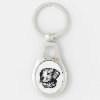 Canine Head Sketch Keychain