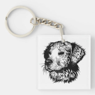 Canine Head Sketch  Keychain