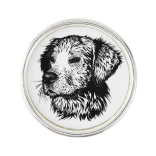 Canine Head Sketch  Lapel Pin
