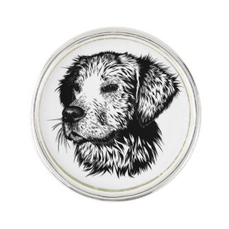 Canine Head Sketch Lapel Pin