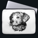 Canine Head Sketch  Laptop Sleeve<br><div class="desc">A young dog sketched in black - head portrait</div>