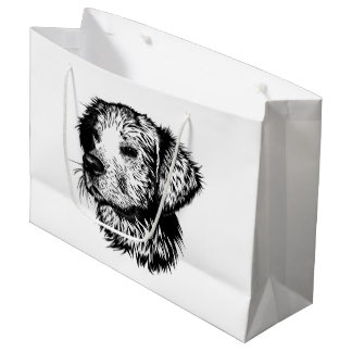 Canine Head Sketch  Large Gift Bag