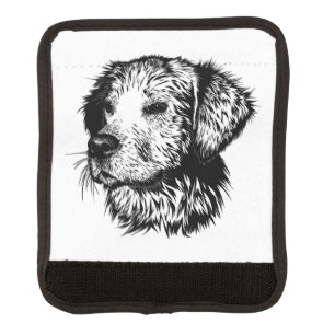 Canine Head Sketch  Luggage Handle Wrap