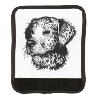 Canine Head Sketch Luggage Handle Wrap