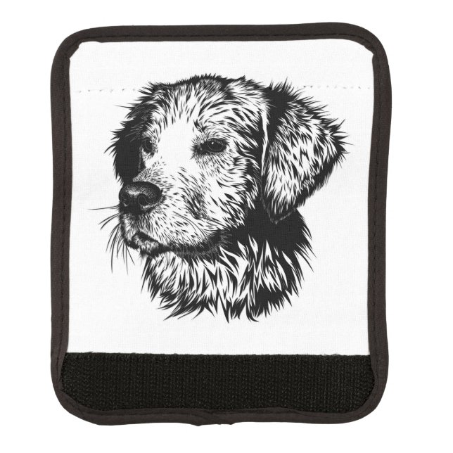 Canine Head Sketch  Luggage Handle Wrap (Front)