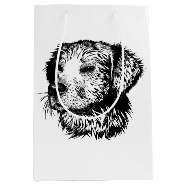 Canine Head Sketch  Medium Gift Bag (Front)