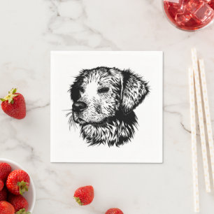 Canine Head Sketch Napkins