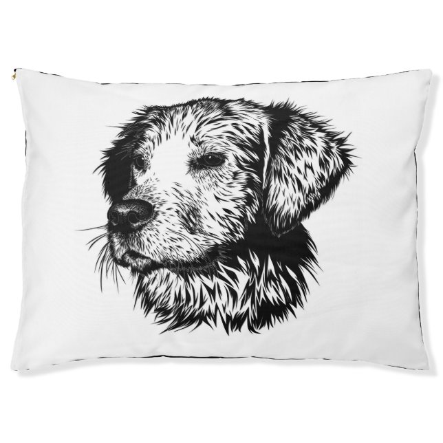 Canine Head Sketch  Pet Bed (Front)