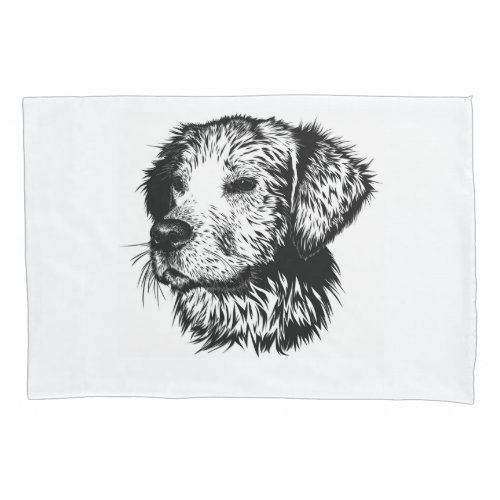 Canine Head Sketch  Pillow Case
