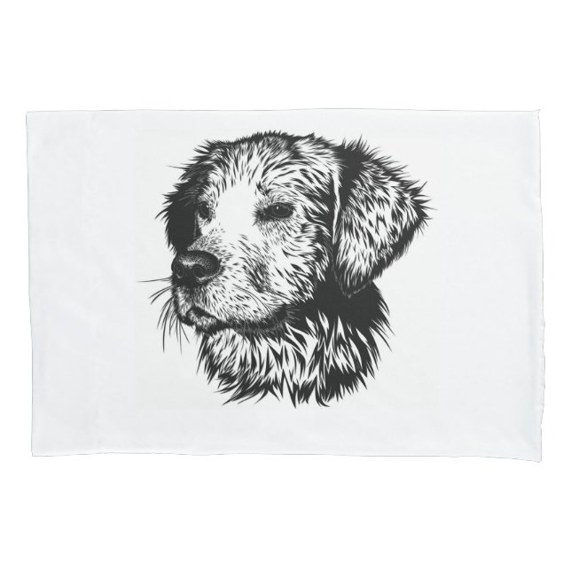 Canine Head Sketch  Pillow Case (Front)