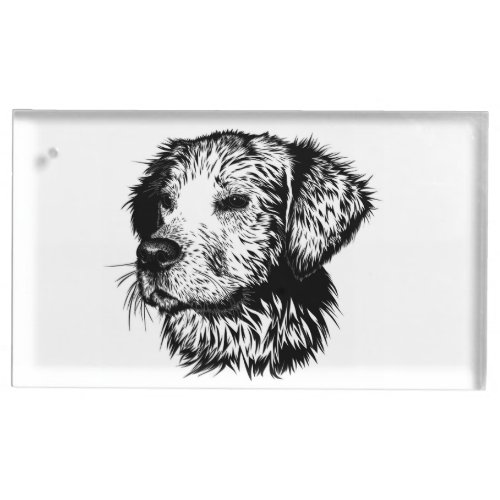 Canine Head Sketch  Place Card Holder