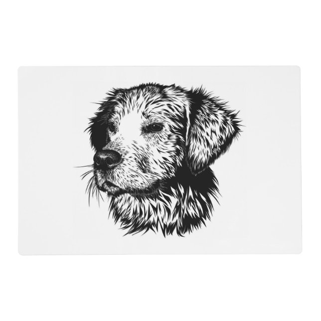 Canine Head Sketch  Placemat (Front)