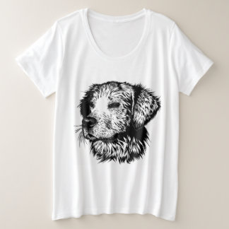Canine Head Sketch Plus Size T-Shirt