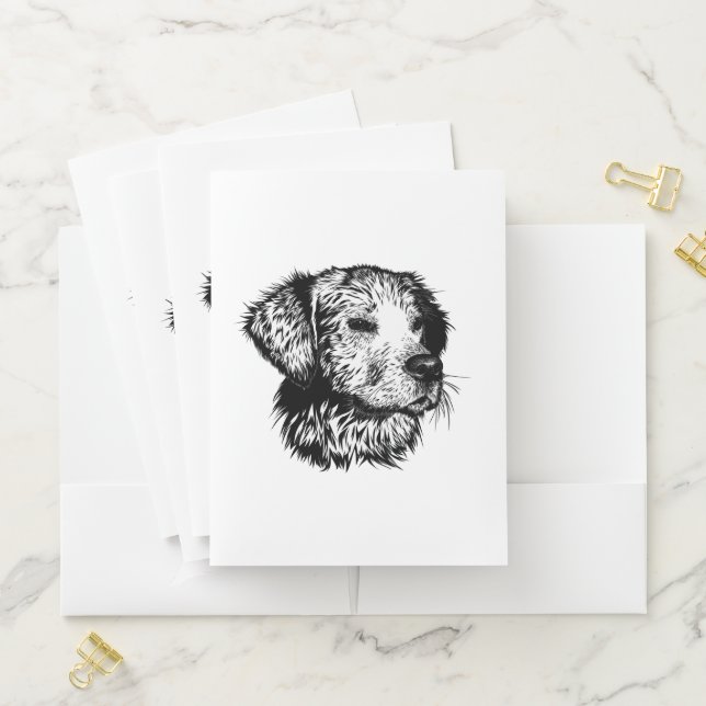Canine Head Sketch  Pocket Folder (In Situ)