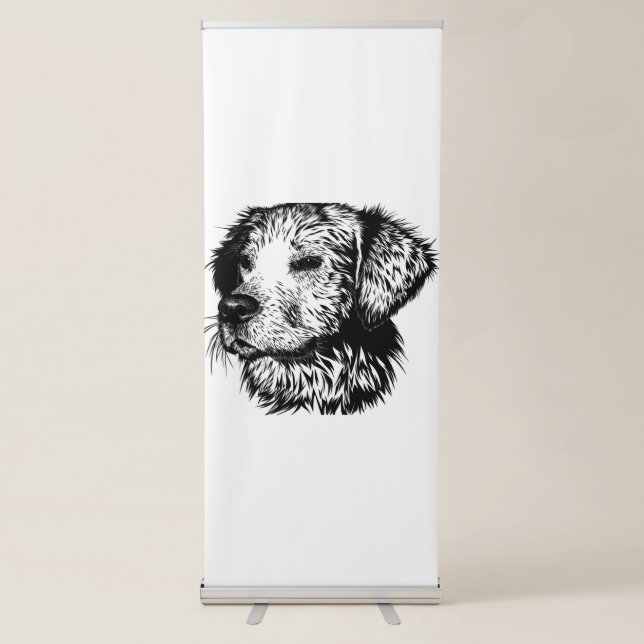 Canine Head Sketch  Retractable Banner (Front)