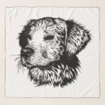 Canine Head Sketch  Scarf<br><div class="desc">A young dog sketched in black - head portrait</div>